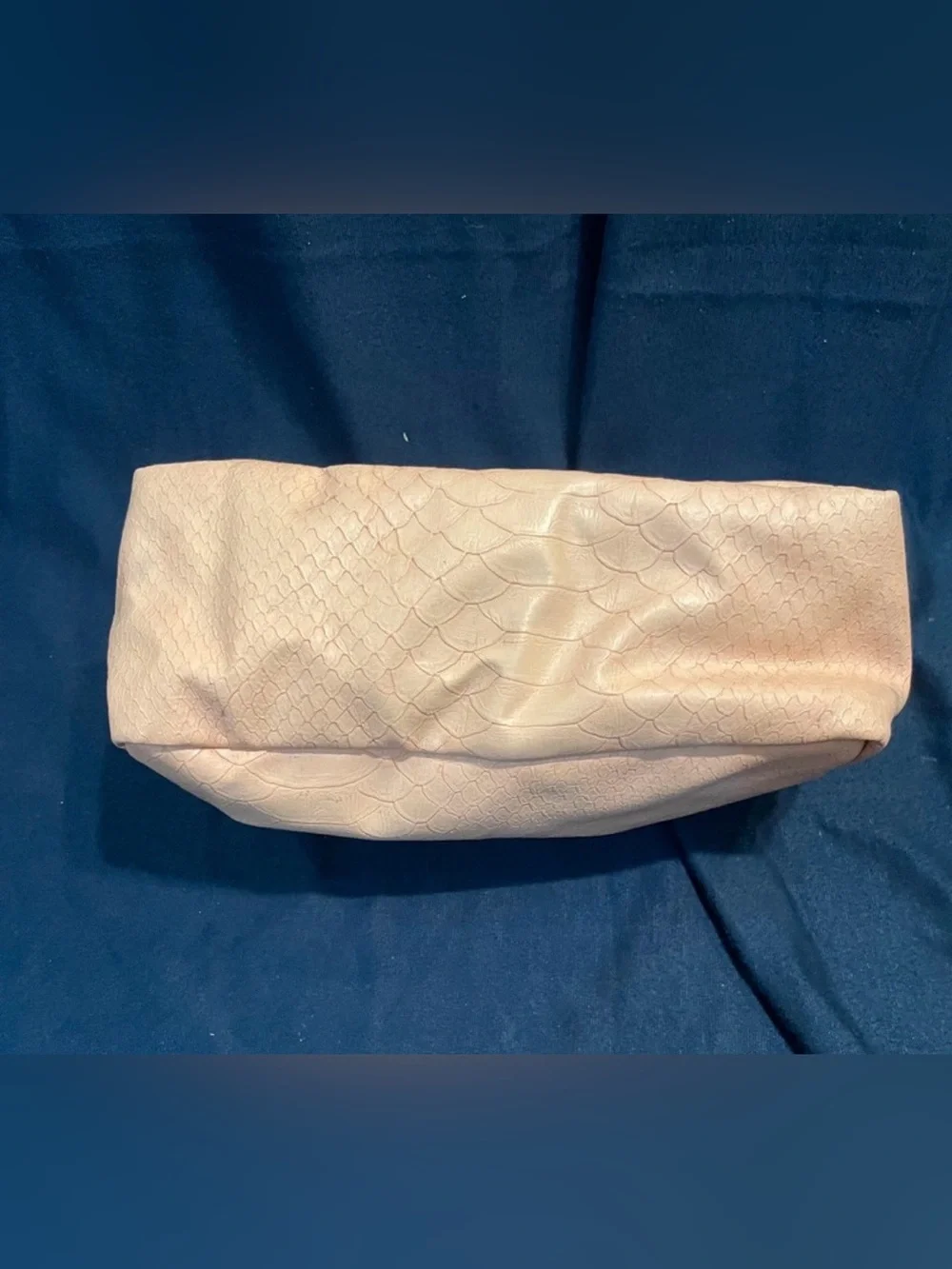 bareMinerals Blush Pink Snake-Embossed Cosmetic Makeup Bag